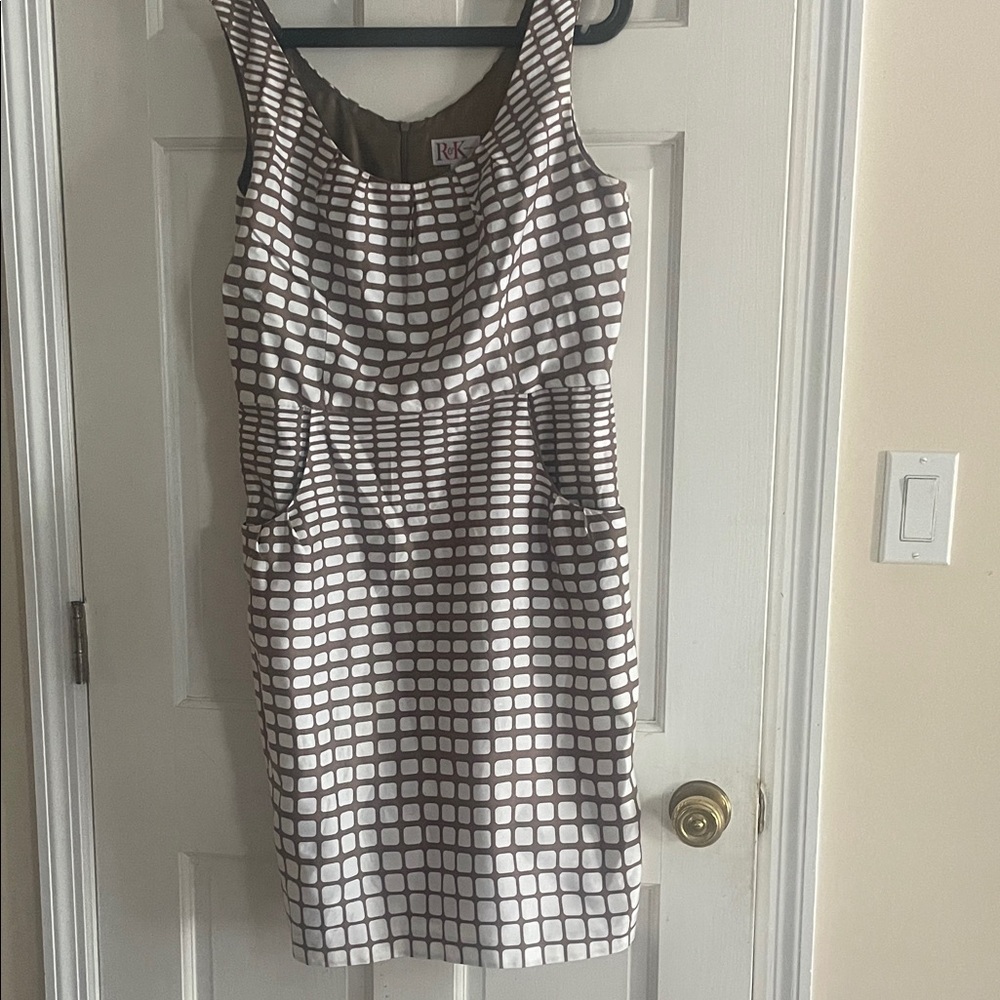 Women's Brown and White Patterned Dress
